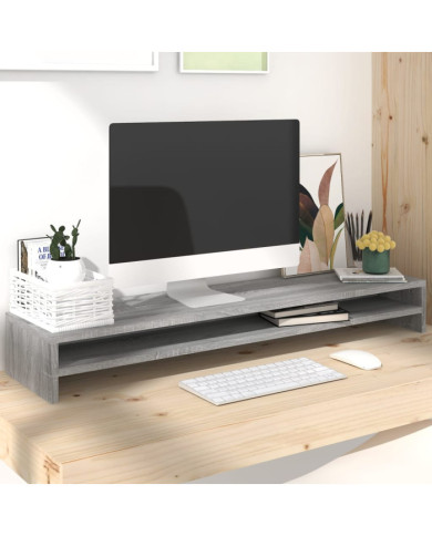 Support de moniteur Sonoma gris 100x24x13 cm Bois d'ingénierie | Mobilier & Déco