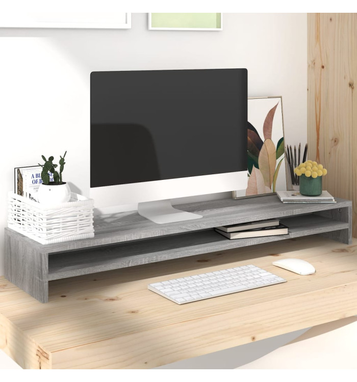 Support de moniteur Sonoma gris 100x24x13 cm Bois d'ingénierie | Mobilier & Déco