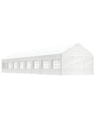 Belvédère avec toit blanc 17,84x4,08x3,22 m polyéthylène | Mobilier & Déco