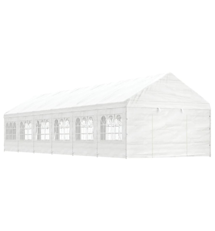 Belvédère avec toit blanc 13,38x4,08x3,22 m polyéthylène | Mobilier & Déco