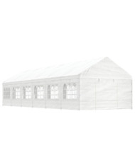 Belvédère avec toit blanc 13,38x4,08x3,22 m polyéthylène | Mobilier & Déco