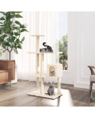 Arbre à chat avec griffoirs en sisal Crème 119 cm | Mobilier & Déco