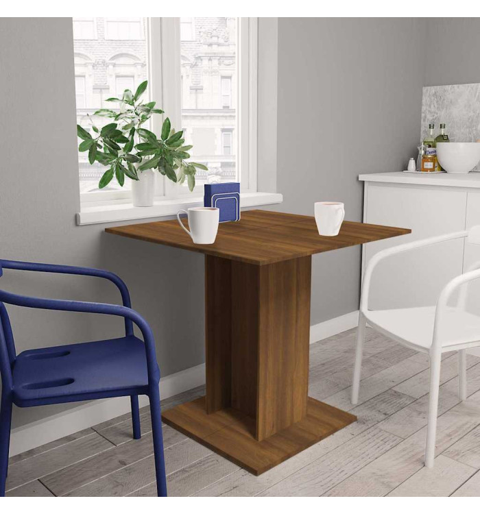 Table à dîner Chêne marron 80x80x75 cm Bois d'ingénierie | Mobilier & Déco