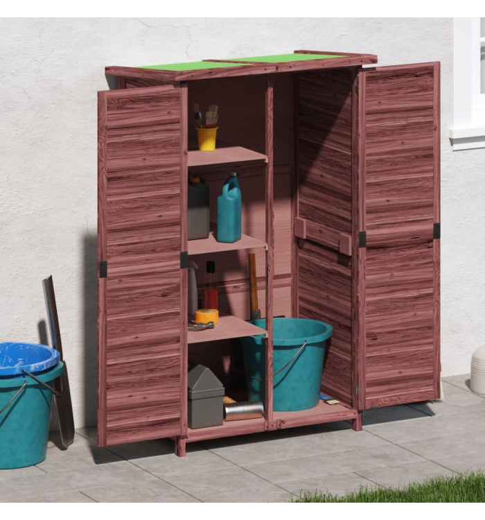 Abri à outils de jardin moka 83x57x140 cm bois massif pin | Mobilier & Déco