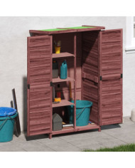 Abri à outils de jardin moka 83x57x140 cm bois massif pin | Mobilier & Déco