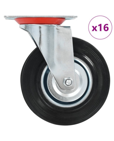 16 pcs Roulettes pivotantes 125 mm | Mobilier & Déco