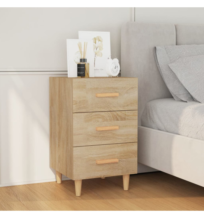 Table de chevet chêne sonoma 40x40x66 cm bois d'ingénierie | Mobilier & Déco
