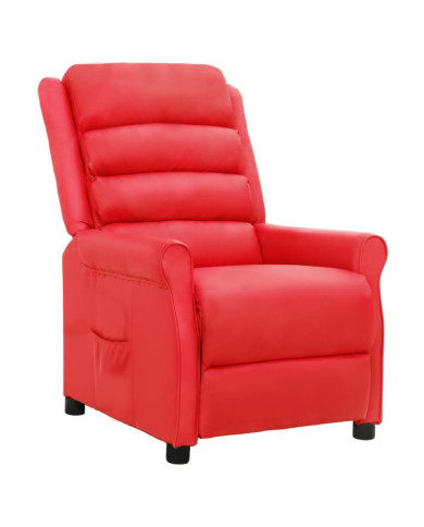 Fauteuil inclinable Rouge Similicuir | Mobilier & Déco