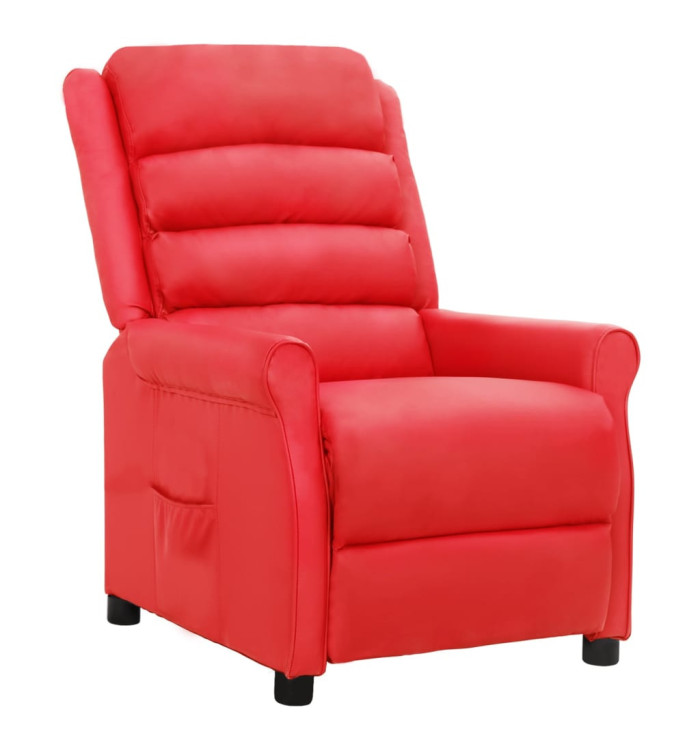 Fauteuil inclinable Rouge Similicuir | Mobilier & Déco