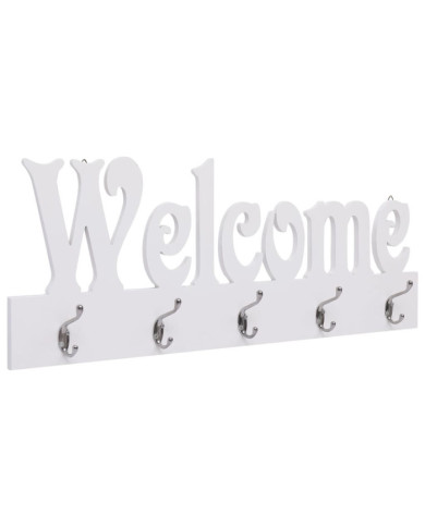 Porte-manteau mural WELCOME Blanc 74x29,5 cm | Mobilier & Déco