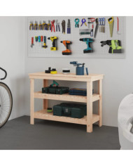 Banc de travail 110,5x50x80 cm Bois de pin massif | Mobilier & Déco