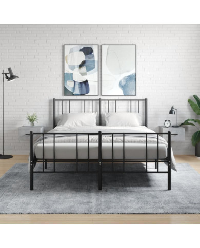 Tables de chevet murales 2 pcs gris béton 35x35x20 cm | Mobilier & Déco