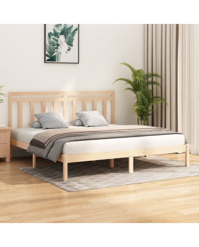 Cadre de lit sans matelas 200x200 cm bois massif | Mobilier & Déco