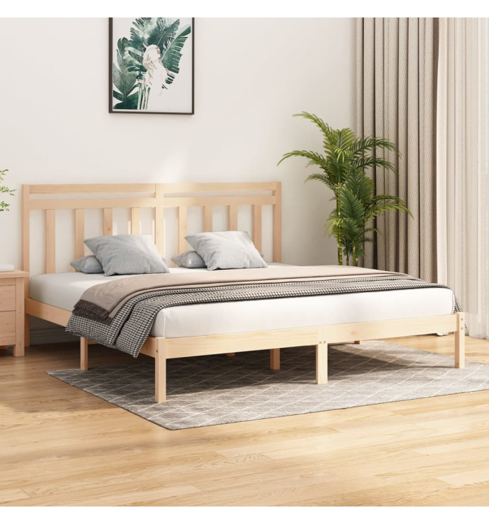 Cadre de lit sans matelas 200x200 cm bois massif | Mobilier & Déco