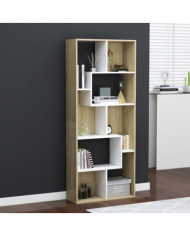 Bibliothèque Blanc chêne sonoma 67x24x161 cm Bois d'ingénierie | Mobilier & Déco