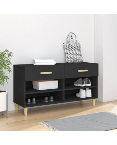 Armoire à chaussures Noir 102x35x55 cm Bois d'ingénierie | Mobilier & Déco