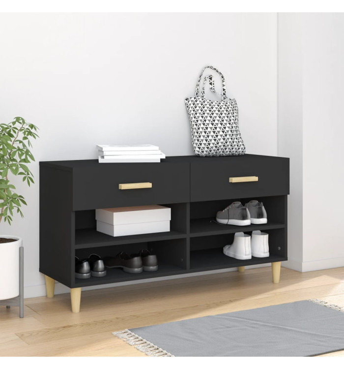 Armoire à chaussures Noir 102x35x55 cm Bois d'ingénierie | Mobilier & Déco