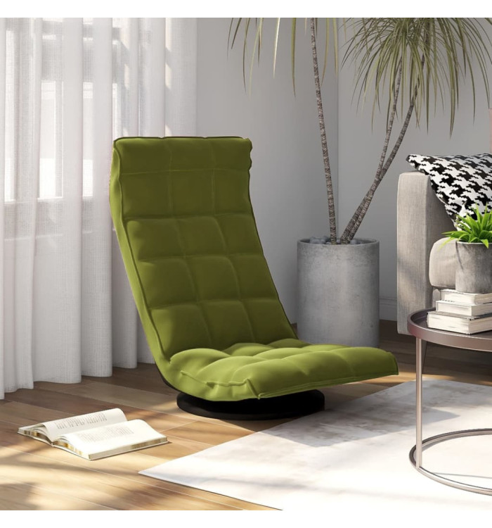 Chaise de sol pivotante Vert clair Velours | Mobilier & Déco