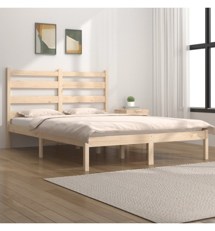 Cadre de lit sans matelas bois massif 160x200 cm | Mobilier & Déco