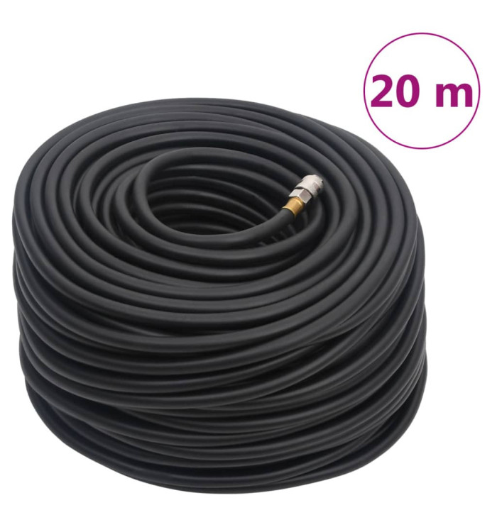 Tuyau d'air hybride noir 0,6" 20 m caoutchouc et PVC | Mobilier & Déco