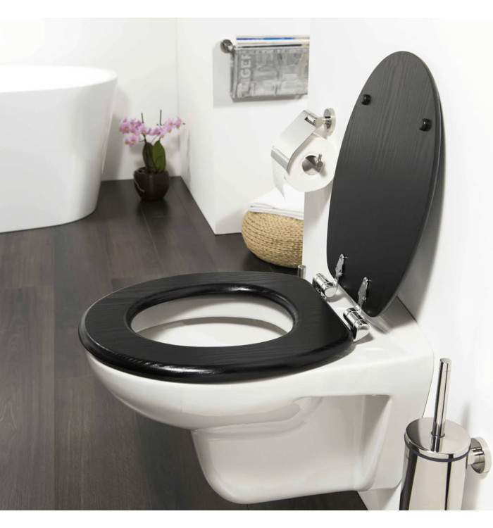 Tiger Abattant WC à fermeture en douceur Blackwash MDF Noir 252030746 | Mobilier & Déco