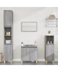 Ensemble de meubles de salle de bain 3 pcs Sonoma gris | Mobilier & Déco