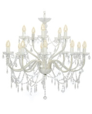 Lustre 2 couches Blanc 15 ampoules E14 | Mobilier & Déco