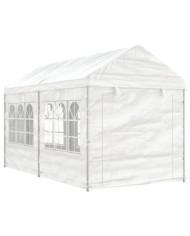 Belvédère avec toit blanc 4,46x2,28x2,69 m polyéthylène | Mobilier & Déco