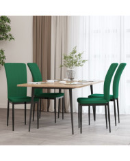 Chaises à manger lot de 4 Vert foncé Velours | Mobilier & Déco