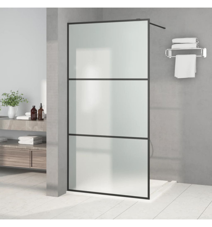 Paroi de douche Noir 100x195 cm Verre ESG dépoli | Mobilier & Déco