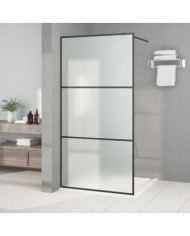Paroi de douche Noir 100x195 cm Verre ESG dépoli | Mobilier & Déco