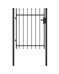 Portillon simple porte avec dessus à pointe Acier 1x1,2 m Noir | Mobilier & Déco