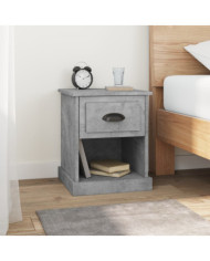 Table de chevet gris béton 39x39x47,5 cm bois d'ingénierie | Mobilier & Déco