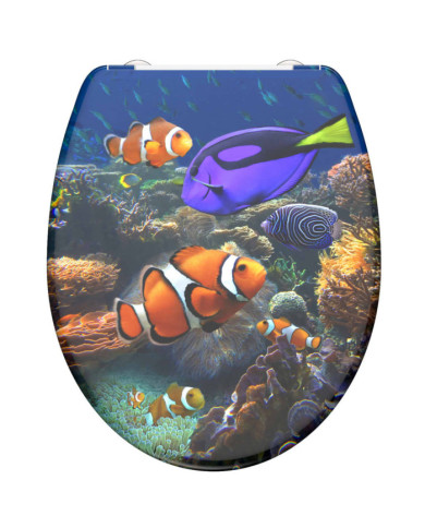 SCHÜTTE Siège de toilette avec fermeture en douceur SEA LIFE imprimé | Mobilier & Déco