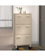 Armoire à chaussures HAMAR Marron miel 59,5x35x117cm Pin massif | Mobilier & Déco
