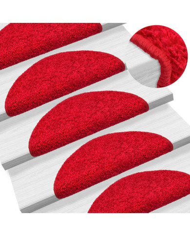 Tapis d'escalier 10 pcs 56x17x3 cm Rouge | Mobilier & Déco