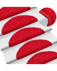 Tapis d'escalier 10 pcs 56x17x3 cm Rouge | Mobilier & Déco