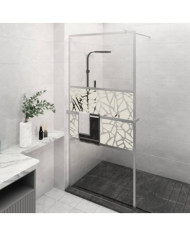 Paroi de douche et étagère Chrome 80x195 cm Verre ESGetAluminium | Mobilier & Déco