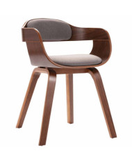 Chaise de salle à manger Taupe Bois courbé et tissu | Mobilier & Déco