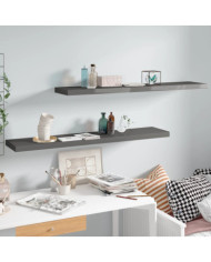 Étagères murales flottantes 2 pcs gris brillant 120x23,5x3,8 cm | Mobilier & Déco
