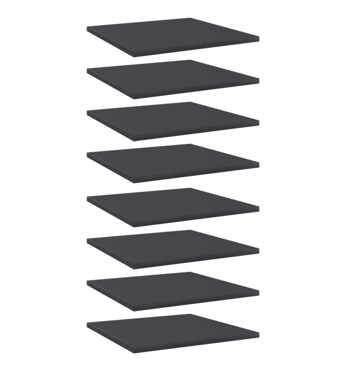 Panneaux de bibliothèque 8 pcs gris bois d’ingénierie | Mobilier & Déco