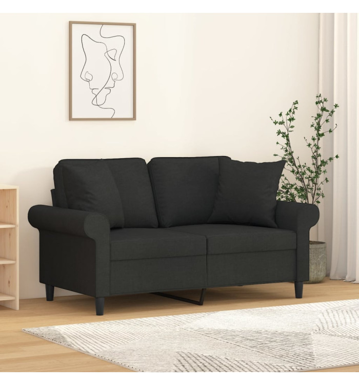 Coussins décoratifs lot de 2 Noir 40x40 cm Tissu | Mobilier & Déco