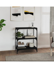 Bibliothèque Noir 60x33x70,5 cm Bois d'ingénierie et acier | Mobilier & Déco