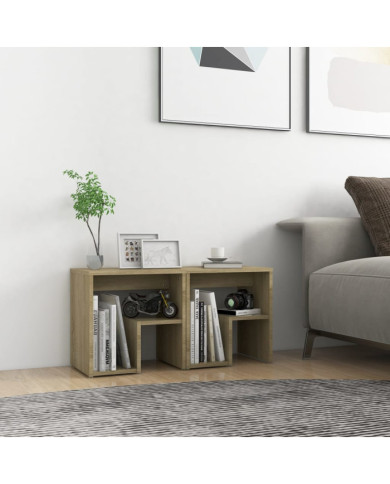 Tables de chevet 2pcs chêne sonoma 40x30x40cm bois d'ingénierie | Mobilier & Déco