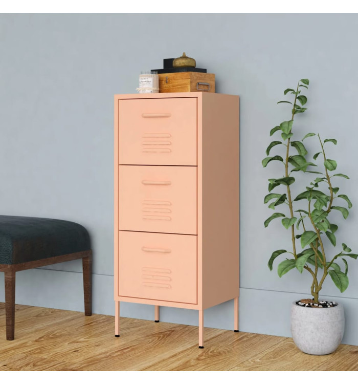 Armoire de rangement Rose 42,5x35x101,5 cm Acier | Mobilier & Déco