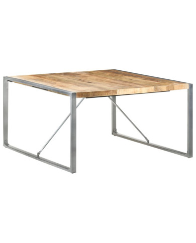 Table à manger 140x140x75 cm Bois de manguier brut | Mobilier & Déco