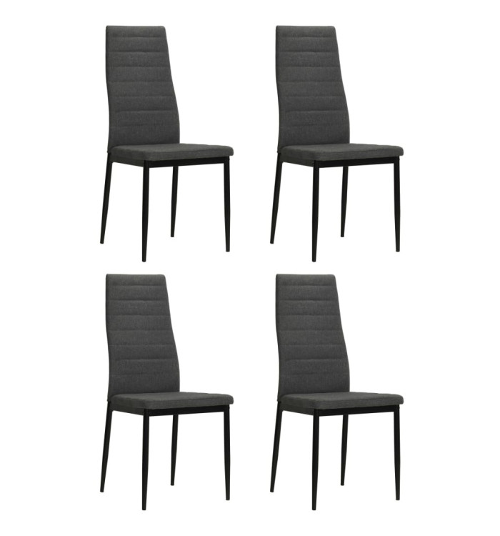 Chaises à manger lot de 4 gris foncé tissu | Mobilier & Déco