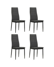 Chaises à manger lot de 4 gris foncé tissu | Mobilier & Déco
