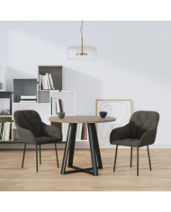 Chaises à manger lot de 2 Gris foncé Velours | Mobilier & Déco