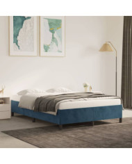 Cadre de lit sans matelas bleu foncé 140x190 cm velours | Mobilier & Déco